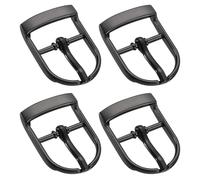sourcing map Metal Roller Buckle, 4Pcs 0.53 Inch Single Prong Belt Buckle Oval Center Bar Buckles for Leather Craft Accessories Belt, Black