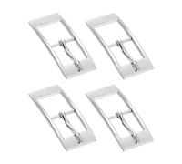 sourcing map Metal Roller Buckle, 4Pcs 0.75 Inch Single Prong Belt Buckle Rectangle Center Bar Buckles for Leather Craft Accessories Belt, Silver