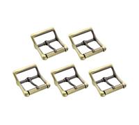 sourcing map Metal Roller Buckle, 5Pcs 1 2/7 Inch Single Prong Belt Buckle Square Center Bar Buckles for Leather Craft Accessories, Bronze