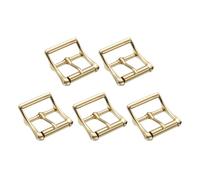 sourcing map Metal Roller Buckle, 5Pcs 1 2/7 Inch Single Prong Belt Buckle Square Center Bar Buckles for Leather Craft Accessories, Gold