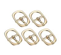 sourcing map Metal Roller Buckle, 5Pcs 1/2 Inch Single Prong Belt Buckle Oval Center Bar Buckles for Leather Craft Accessories, Champagne