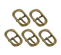 sourcing map Metal Roller Buckle, 5Pcs 3/4 Inch Single Prong Belt Buckle Oval Center Bar Buckles for Leather Craft Accessories, Brass