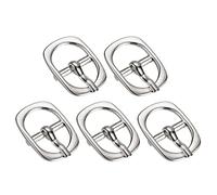 sourcing map Metal Roller Buckle, 5Pcs 3/4 Inch Single Prong Belt Buckle Oval Center Bar Buckles for Leather Craft Accessories, Silver