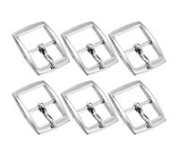 sourcing map Metal Roller Buckle, 6Pcs 0.63 Inch Single Prong Belt Buckle Rectangle Center Bar Buckles for Leather Craft Accessories Belt, Silver