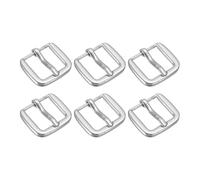sourcing map Metal Roller Buckle, 6Pcs 0.63 Inch Single Prong Belt Buckle Square Replacement Bar Buckles for Leather Craft Accessories Belt, Silver
