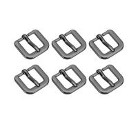 sourcing map Metal Roller Buckle, 6Pcs 0.63 Inch Single Prong Belt Buckle Square Replacement Bar Buckles for Leather Craft Accessories Belt, Metallic Black