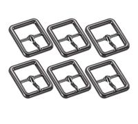 sourcing map Metal Roller Buckle, 6Pcs 0.75 Inch Single Prong Belt Buckle Rectangle Center Bar Buckles for Leather Craft Accessories Belt, Black