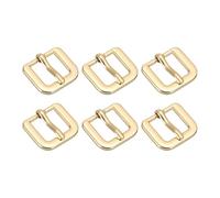 sourcing map Metal Roller Buckle, 6Pcs 0.75 Inch Single Prong Belt Buckle Square Replacement Bar Buckles for Leather Craft Accessories Belt, Light Gold