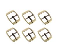 sourcing map Metal Roller Buckle, 6Pcs 0.75" Single Prong Belt Buckle Square Center Bar Buckles for Leather Craft Accessories Belt, Bronze