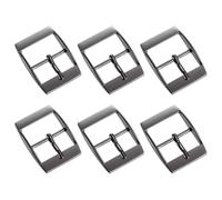 sourcing map Metal Roller Buckle, 6Pcs 0.98" Single Prong Belt Buckle Square Center Bar Buckles for Leather Craft Accessories Belt, Black