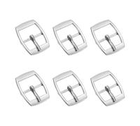 sourcing map Metal Roller Buckle, 6Pcs 0.98" Single Prong Belt Buckle Square Center Bar Buckles for Leather Craft Accessories Belt, Silver