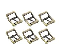 sourcing map Metal Roller Buckle, 6Pcs 1 2/7 Inch Single Prong Belt Buckle Square Center Bar Buckles for Leather Craft Accessories, Bronze