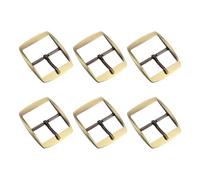 sourcing map Metal Roller Buckle, 6Pcs 1.26" Single Prong Belt Buckle Square Center Bar Buckles for Leather Craft Accessories Belt, Bronze