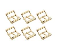 sourcing map Metal Roller Buckle, 6Pcs 1 Inch Single Prong Belt Buckle Square Center Bar Buckle for Leather Craft Accessories, Gold
