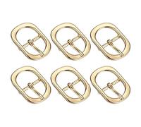 sourcing map Metal Roller Buckle, 6Pcs 3/4 Inch Single Prong Belt Buckle Oval Center Bar Buckles for Leather Craft Accessories, Champagne