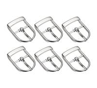 sourcing map Metal Roller Buckle, 6Pcs 5/8 Inch Single Prong Belt Buckle Oval Center Bar Buckles for Leather Craft Accessories, Silver