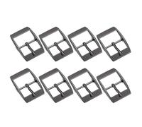 sourcing map Metal Roller Buckle, 8Pcs 1.34 Inch Single Prong Belt Buckle Square Center Bar Buckles for Leather Craft Accessories Belt, Metallic Black