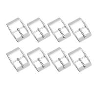 sourcing map Metal Roller Buckle, 8Pcs 1" Single Prong Belt Buckle Square Center Bar Buckles for Leather Craft Accessories Belt, Silver