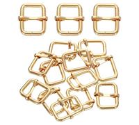 sourcing map Metal Roller Buckle, Adjustable Tri-Glides Slide Buckles Strap Belt Keeper with Movable Bar for Bag Purse Making