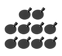 sourcing map Metal Round Tags Stamping,Black Blank Dog Tags 1 Inch Circle DIY Engraving Blank Tags 10 Pcs,Stainless Steel with Hole for Pet Dog ID Tags,Pendant Decoration,Craft Tags