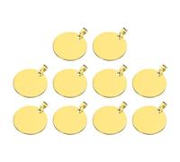 sourcing map Metal Round Tags Stamping,Gold Blank Dog Tags 1.4 Inch Circle DIY Engraving Blank Tags 10 Pcs,Stainless Steel with Hole for Pet Dog ID Tags,Pendant Decoration,Craft Tags