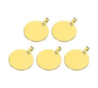 sourcing map Metal Round Tags Stamping,Gold Blank Dog Tags 1.4 Inch Circle DIY Engraving Blank Tags 5 Pcs,Stainless Steel with Hole for Pet Dog ID Tags,Pendant Decoration,Craft Tags