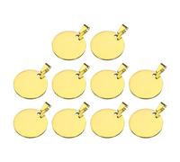 sourcing map Metal Round Tags Stamping,Gold Blank Dog Tags 1 Inch Circle DIY Engraving Blank Tags 10 Pcs,Stainless Steel with Hole for Pet Dog ID Tags,Pendant Decoration,Craft Tags