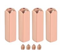 sourcing map Metal Shoe Lace Tips, 4Pcs DIY Shoestring Head, Shoelace End Caps, Tips Cords End Replacement with Screws (Rose Gold)