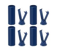 sourcing map Metal Shoe Lace Tips, 4Pcs Shoelace Head, Cylindrical Tips Cords End Replacement for Shoestring (Navy Blue)