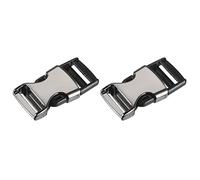 sourcing map Metal Side Release Buckles - 2Pcs 2.8" No Sewing Clips Snaps Buckle for Belt Clasp Luggage Strap Backpack Webbing, Black