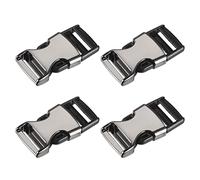 sourcing map Metal Side Release Buckles - 4Pcs 2.5" No Sewing Clips Snaps Buckle for Belt Clasp Luggage Strap Backpack Webbing, Black