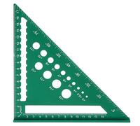 sourcing map Metal Square Ruler 7" Aluminum Alloy Carpenter Square Metric Woodworking Rafter Square Precision Scribing Tools with Rafter Conversion Table for Measuring and Marking, Green