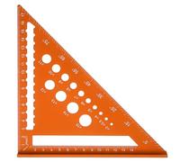 sourcing map Metal Square Ruler 7" Aluminum Alloy Carpenter Square Metric Woodworking Rafter Square Precision Scribing Tools with Rafter Conversion Table for Measuring and Marking, Orange
