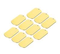 Sourcing Map Metal Stamping Blank Tags, 1.6"x0.94" Gold Stainless Steel Dog Tags for DIY Engraving, Pet ID, Pendant Decoration, Craft - Pack of 10