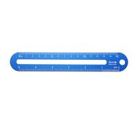 sourcing map Metal Straight Ruler 15cm/6" Metric SAE Aluminum Alloy Rounded-Edge Hollow Wave Measuring Rulers Scale Tools for Measure Study Reading Classroom Office, Dark Blue