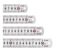 sourcing map Metal Straight Ruler Set 20cm 30cm 40cm 50cm Precision Stainless Steel Rulers Cm/Inch Metal Rulers for Woodworking Sewing Crafting, (8+12+16+20Inch)