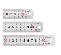 sourcing map Metal Straight Ruler Set 30cm 40cm 50cm Precision Stainless Steel Rulers CM+Scale Metal Rulers for Woodworking Sewing Crafting, (12+16+20Inch)