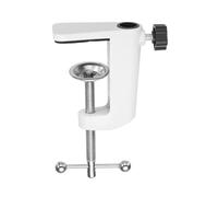sourcing map Metal Table Clamp Mount 2.4" Hole Dia Desk Lamp Mount Stand Universal Cantilever Bracket C-Clamp with Adjustable Screw Plastic Handle for Microphone Arm Lamp Stand, White