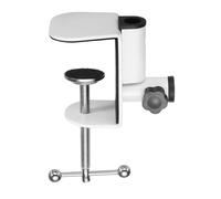 sourcing map Metal Table Clamp Mount 2.6" Hole Dia Desk Lamp Mount Stand Universal Cantilever Bracket C-Clamp with Adjustable Screw Plastic Handle for Microphone Arm Lamp Stand, White