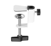 sourcing map Metal Table Clamp Mount 2" Hole Dia Desk Lamp Mount Stand Universal Cantilever Bracket C-Clamp with Adjustable Screw Plastic Handle for Microphone Arm Lamp Stand, White