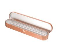 sourcing map Metal Tin Box Container, 7x1.5x0.8 Inch Rectangular Empty Hinged Lid Box Mini Portable Storage Containers for Drawing Pin Crafts, Pencil, Rose Gold