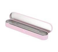 sourcing map Metal Tin Box Container, 7x1.5x0.8 Inch Rectangular Empty Hinged Lid Box Mini Portable Storage Containers for Drawing Pin Crafts, Pencil, Pink
