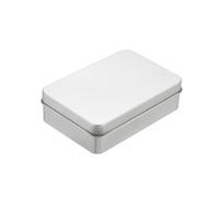 sourcing map Metal Tin Box Containers, 4.2x2.8x1.2 Inch Silver Mini Portable Metal Rectangular Empty Hinged Tins Box with Lid for Candy Tins Gift Card