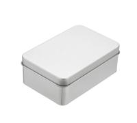 sourcing map Metal Tin Box Containers, 4.2x2.8x1.6 Inch Silver Mini Portable Metal Rectangular Empty Hinged Tins Box with Lid for Candy Tins Gift Card