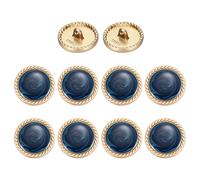 sourcing map Metal Vintage Gold Button 20mm Round Metal Sewing Button Alloy Shank Replacement for Women's Suit Woolen Coat Shirt Dress Sewing Dark Blue Pack of 10