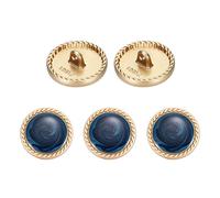 sourcing map Metal Vintage Gold Button 20mm Round Metal Sewing Button Alloy Shank Replacement for Women's Suit Woolen Coat Shirt Dress Sewing Dark Blue Pack of 5