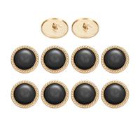 sourcing map Metal Vintage Gold Button 25mm Round Metal Sewing Button Alloy Shank Replacement for Women's Suit Woolen Coat Shirt Dress Sewing Black Pack of 10