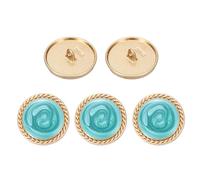 sourcing map Metal Vintage Gold Button 25mm Round Metal Sewing Button Alloy Shank Replacement for Women's Suit Woolen Coat Shirt Dress Sewing, Green Pack of 5