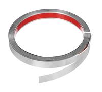 sourcing map Metal Wall Trim 4m x 15mm Peel and Stick Molding Trim Self Adhesive Stainless Steel Electroplate Finish Metal Strip Trim for Wall Ceiling Mirror Frame Border Edge, Silver