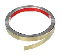 sourcing map Metal Wall Trim 4m x 15mm Peel and Stick Molding Trim Self Adhesive Stainless Steel Electroplate Finish Metal Strip Trim for Wall Ceiling Mirror Frame Border Edge, Gold